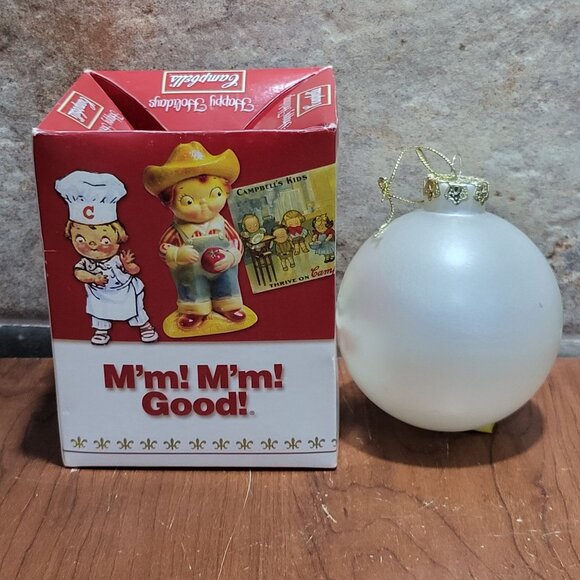 Campbells Soup Kids White Ball Ornament Collectors Edition 2004 - Picture 3 of 9